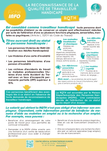 La Reconnaissance de la Qualité de Travailleur Handicapé